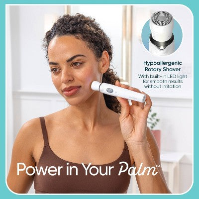 Afeitadora facial inalámbrica recargable en seco y húmedo Conair Girlbomb con recortador de nariz, orejas, cejas y línea del bikini (juego de 6 piezas) - Caja imperfecta