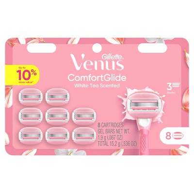 Recambios de cuchillas de afeitar Venus Comfort Glide White Tea para mujer (8 unidades) - Caja imperfecta