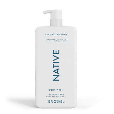 Jabón corporal Native con sal marina y cedro, 1 litro, envase imperfecto