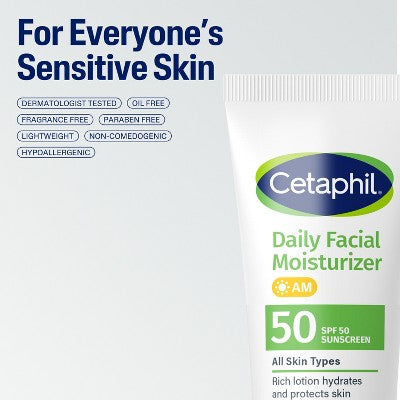 Cetaphil Daily Face Moisturizer Sunscreen SPF 50  1.7 fl oz - Imperfect Box