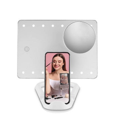 Espejo de maquillaje para redes sociales con iluminación LED Hollywood de Conair, blanco - Imperfect Box