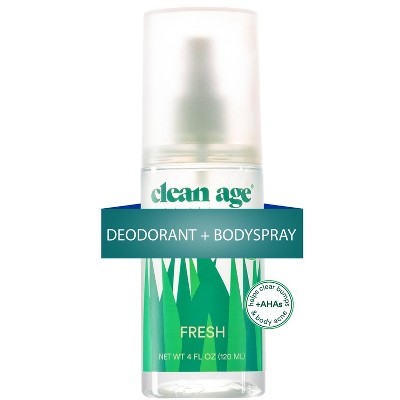 Desodorante y spray corporal Clean Age Fresh AHA para adolescentes, 113 ml (4 onzas líquidas) - Nuevo