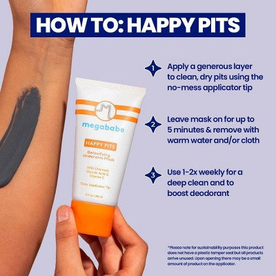 Megababe Happy Pits Detoxifying Underarm Mask 3 fl oz - New