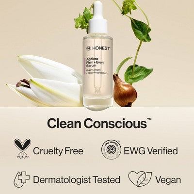 Suero reafirmante y uniforme antiedad Honest Beauty 1.0 fl oz - Caja Imperfect
