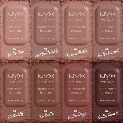 NYX Professional Makeup Bronceador Buttermelt 07 Butta Dayz (Rojo cálido intenso y profundo) 0.17 oz - Nuevo
