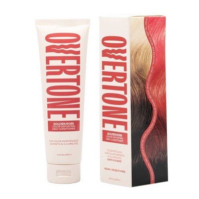 Overtone Golden Rose Daily Conditioner Semi-Permanent Rose Gold Hair Color 4.5 oz - New