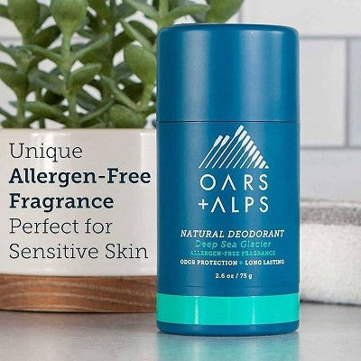OARS + ALPS Men's Sensitive Roll-On Natural Deodorant Deep Sea Glacier 2.6oz - New