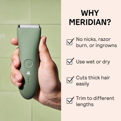 Recortador de vello púbico y corporal Meridian Trimmer Original para hombres y mujeres, recortador de cintura, testículos y zona del bikini - Salvia