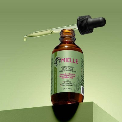 Aceite Mielle Organics de romero y menta para el cuero cabelludo y el cabello, fortalecedor, 2 onzas líquidas - Nuevo