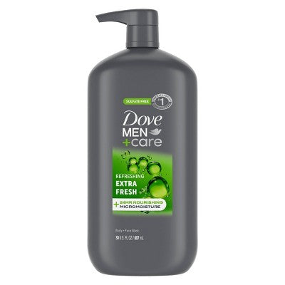 Dove Men+Care Extra Fresh Refreshing Body &amp; Face Wash Bomba 30 fl oz - Envase imperfecto