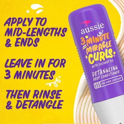 Acondicionador profundo desenredante Aussie 3 Minutes Miracle Curls 8 fl oz - Nuevo