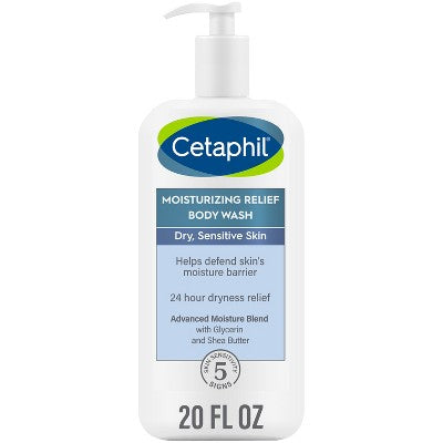Gel de baño terapéutico hidratante Cetaphil Moisturizing Relief, 20 onzas líquidas - Nuevo