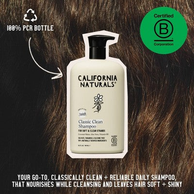 Champú clásico de coco California Naturals, 16.5 onzas líquidas - Nuevo