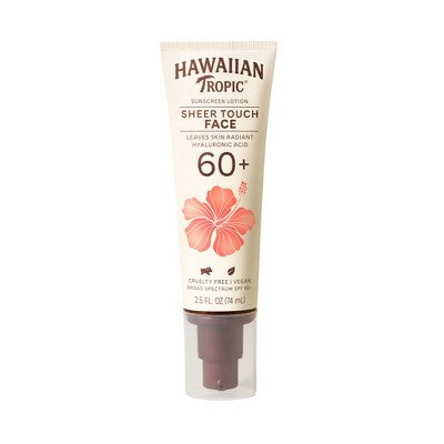 Hawaiian Tropic Sheer Touch Face Lotion Sunscreen SPF 60+ 2.5 fl oz - Missing Lid
