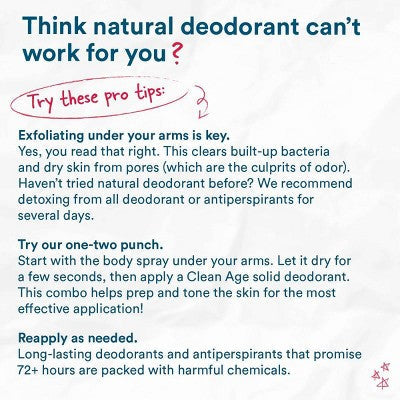 Desodorante y spray corporal Clean Age Sandalwood AHA para adolescentes, 113 ml (4 onzas líquidas) - Nuevo