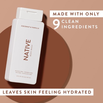 Jabón corporal Native sin sulfatos, coco y vainilla, 500 ml (18 onzas líquidas) - Envase imperfecto