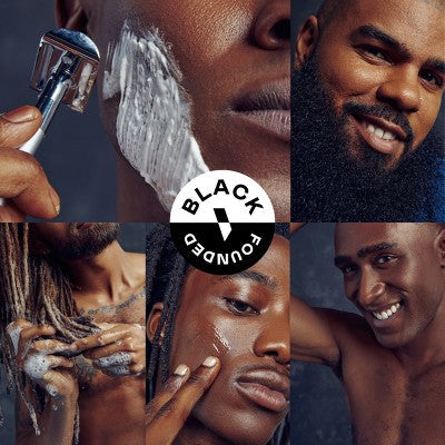 Kit de afeitado Bevel para hombre: maquinilla de afeitar y brocha de seguridad, crema de afeitar, aceite preafeitado, bálsamo postafeitado (40 hojas) - Imperfect Box