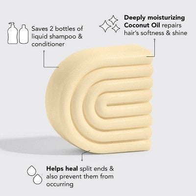 Kitsch Coconut Oil Deep-Moisturizing Solid Conditioner Bar 2.7oz - Imperfect Box