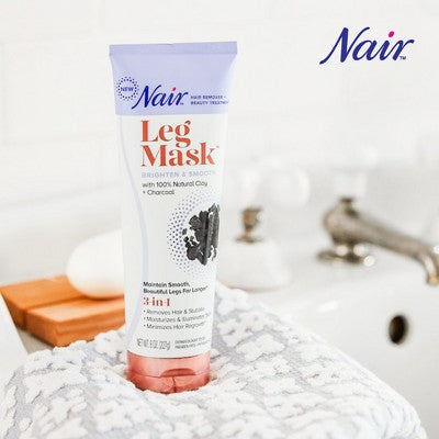 Nair Hair Remover Beauty Treatment Charcoal Clay Leg Mask 8.0oz - New