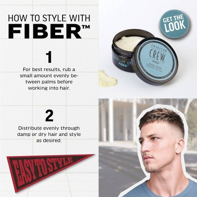 Fibra capilar American Crew para hombre de alta fijación y bajo brillo, 3 oz - Nuevo
