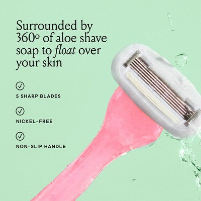 Maquinilla de afeitar reutilizable Billie con mango y soporte magnético para mujer, 5 recambios de cuchillas - Nueva