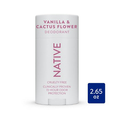 Desodorante sólido Native para mujer y hombre - Vainilla y flor de cactus 2.65 oz - Nuevo