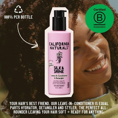 Acondicionador y desenredante sin enjuague California Naturals, 177 ml (6 onzas líquidas) - Envase imperfecto