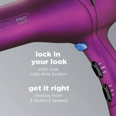 Secador de pelo Conair Magenta Soft Touch con motor de CA de 1875 vatios - Caja imperfecta
