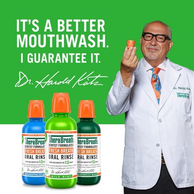 Enjuague bucal TheraBreath Fresh Breath sin alcohol, menta suave, 16 onzas líquidas - Nuevo