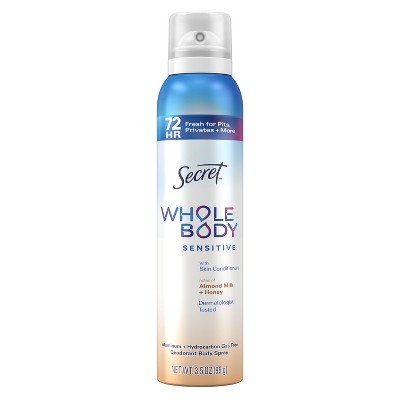 Desodorante corporal en aerosol Secret con miel de almendras, 3.5 oz - Nuevo