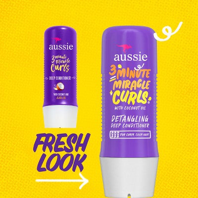 Acondicionador profundo desenredante Aussie 3 Minutes Miracle Curls 8 fl oz - Nuevo