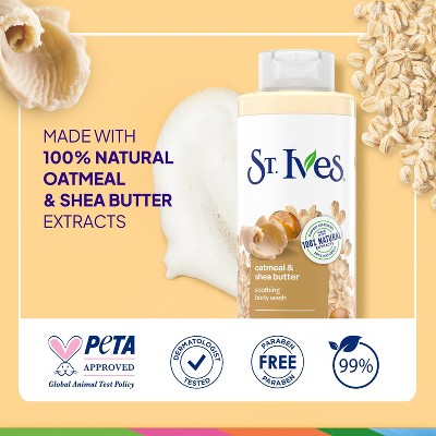 Jabón corporal natural vegetal de avena y manteca de karité St. Ives, 677 ml (22 oz líq.) - Envase imperfecto