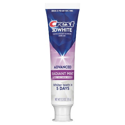 Crest 3D White Advanced Teeth Whitening Toothpaste 3.3oz/3pk - Imperfect Box