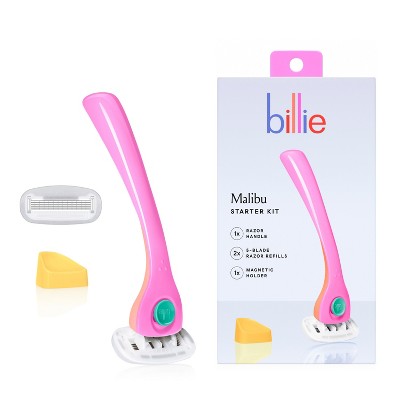 Kit de afeitadora Billie Malibu para mujer (1 mango, soporte magnético y 2 recambios de cuchillas) - Caja imperfecta