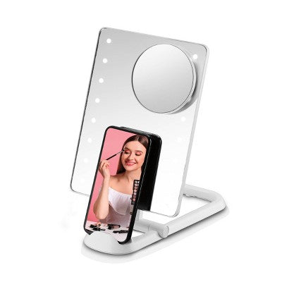 Espejo de maquillaje para redes sociales con iluminación LED Hollywood de Conair, blanco - Imperfect Box
