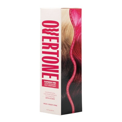 Overtone Raspberry Pink Daily ConditionerSemi-Permanent Pink Hair Color All Hair Types 4.5 oz Color-Depositing - New