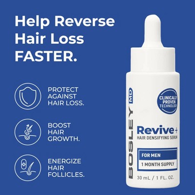BosleyMD Revive + Suero Densificador para el Crecimiento del Cabello para Hombres 1 onza líquida - Caja Imperfect