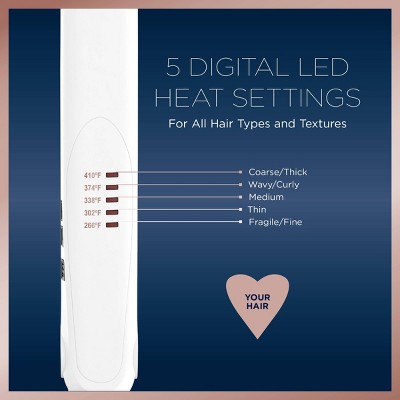 Plancha de pelo de cerámica doble Conair blanca de 1" - Caja imperfecta