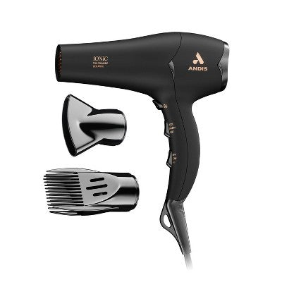 Secador de pelo Andis Pro Dry Soft Grip Tourmaline Ionic Ceramic de 1875 W, color negro - Caja imperfecta