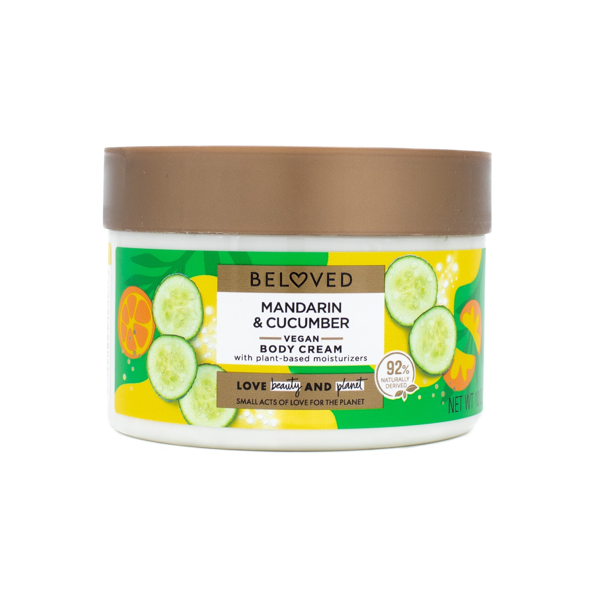 Crema corporal de agua de mandarina y pepino Beloved 10 oz - Nueva