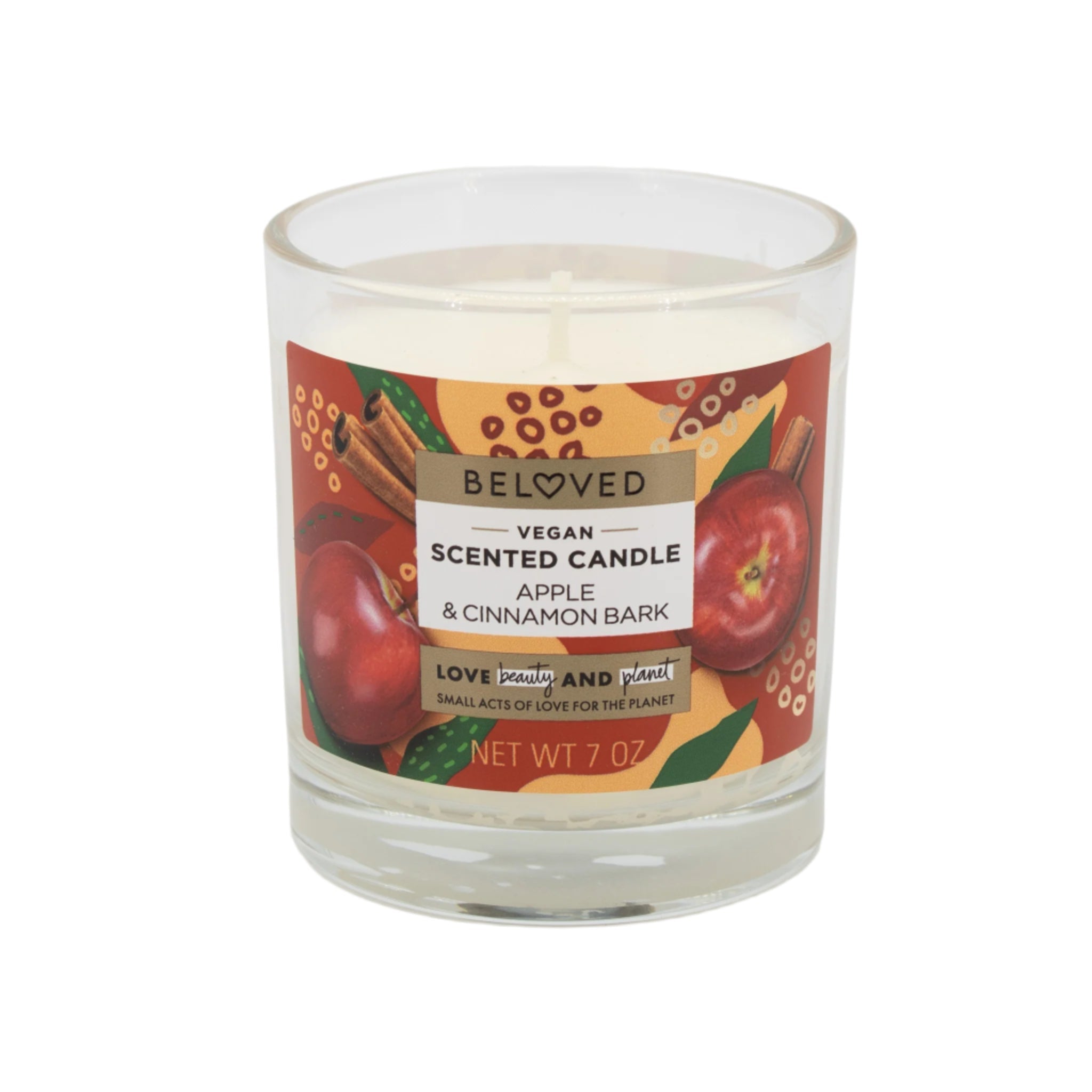 Vela vegana perfumada Beloved de manzana y canela, 7 oz - Nueva
