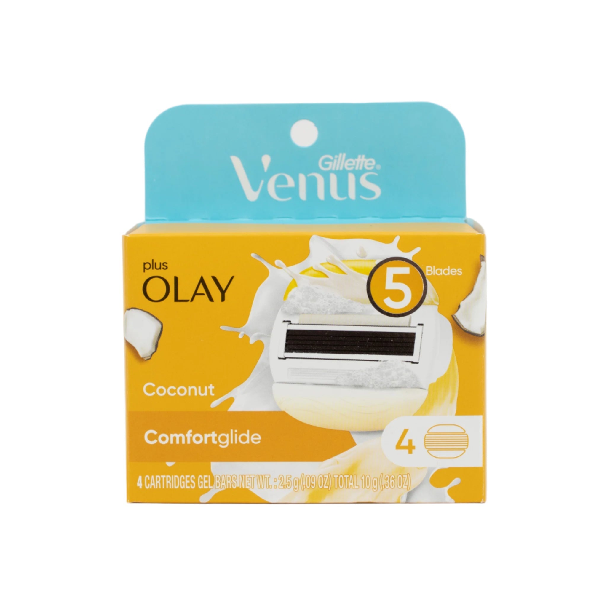 Gillette Venus plus OLAY Comfortglide Coconut 4 cartuchos - Nuevo