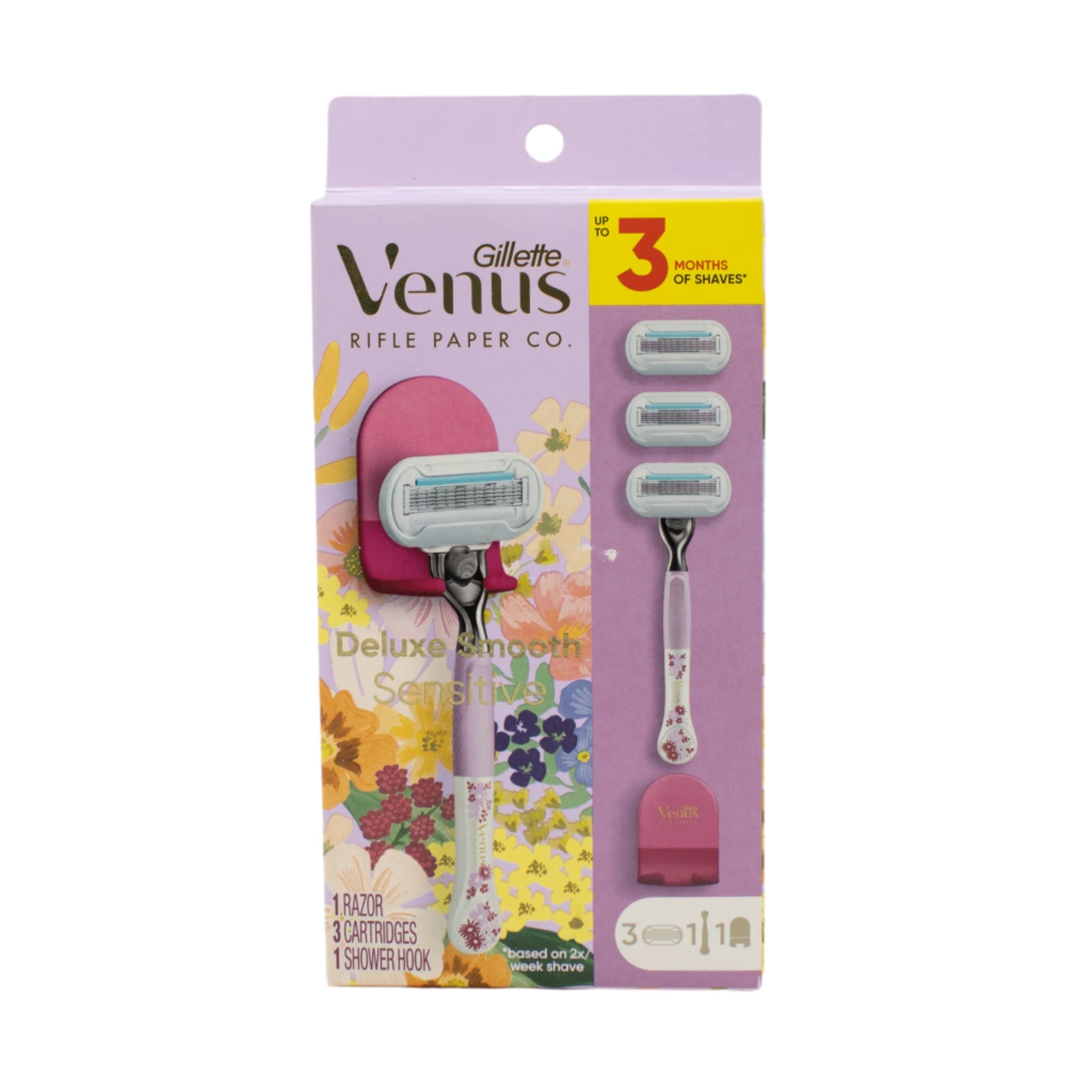Maquinilla de afeitar Gillette Venus Rifle Paper Co. Delux Smooth Sensitive con 3 recambios - Nueva