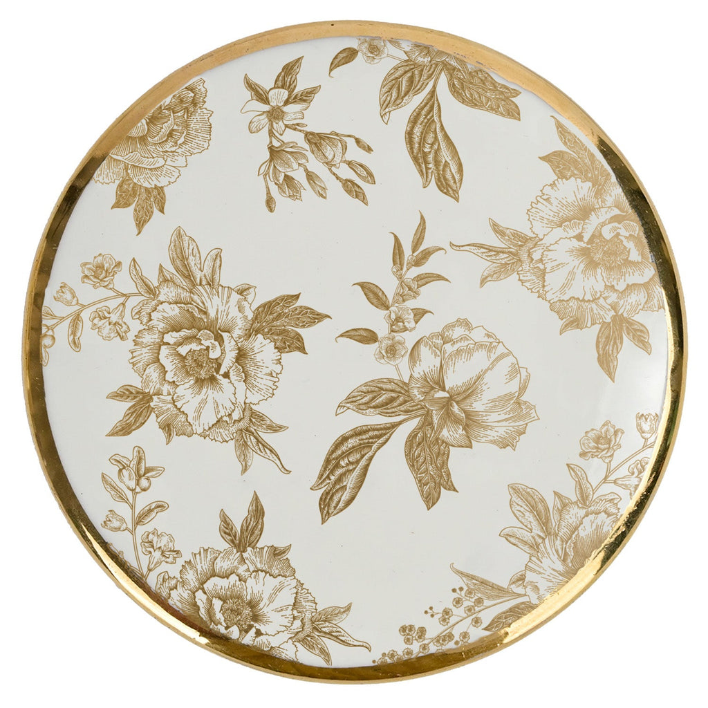 Gold Delft Trinket Dish with Lid