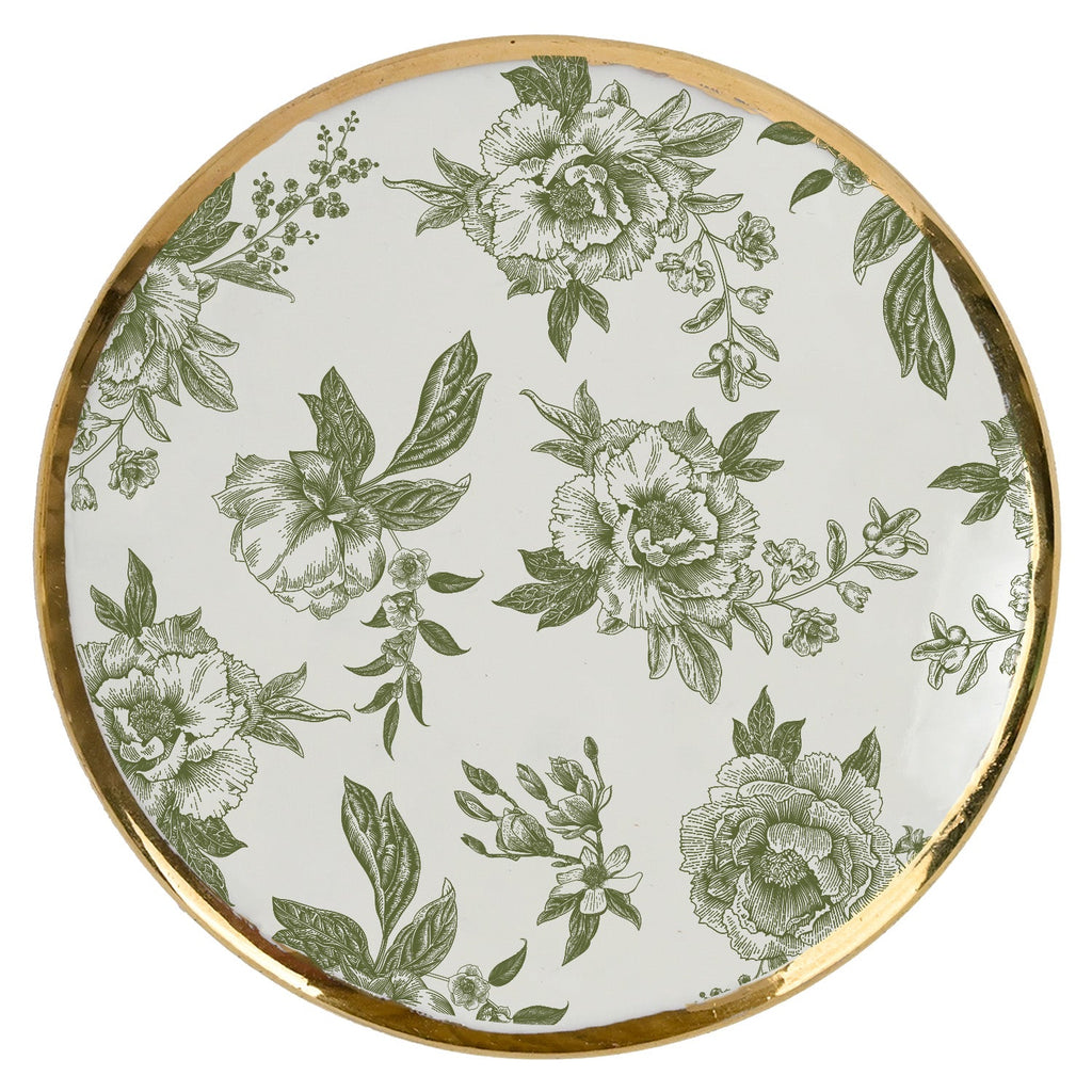 Green Delft Trinket Dish with Lid