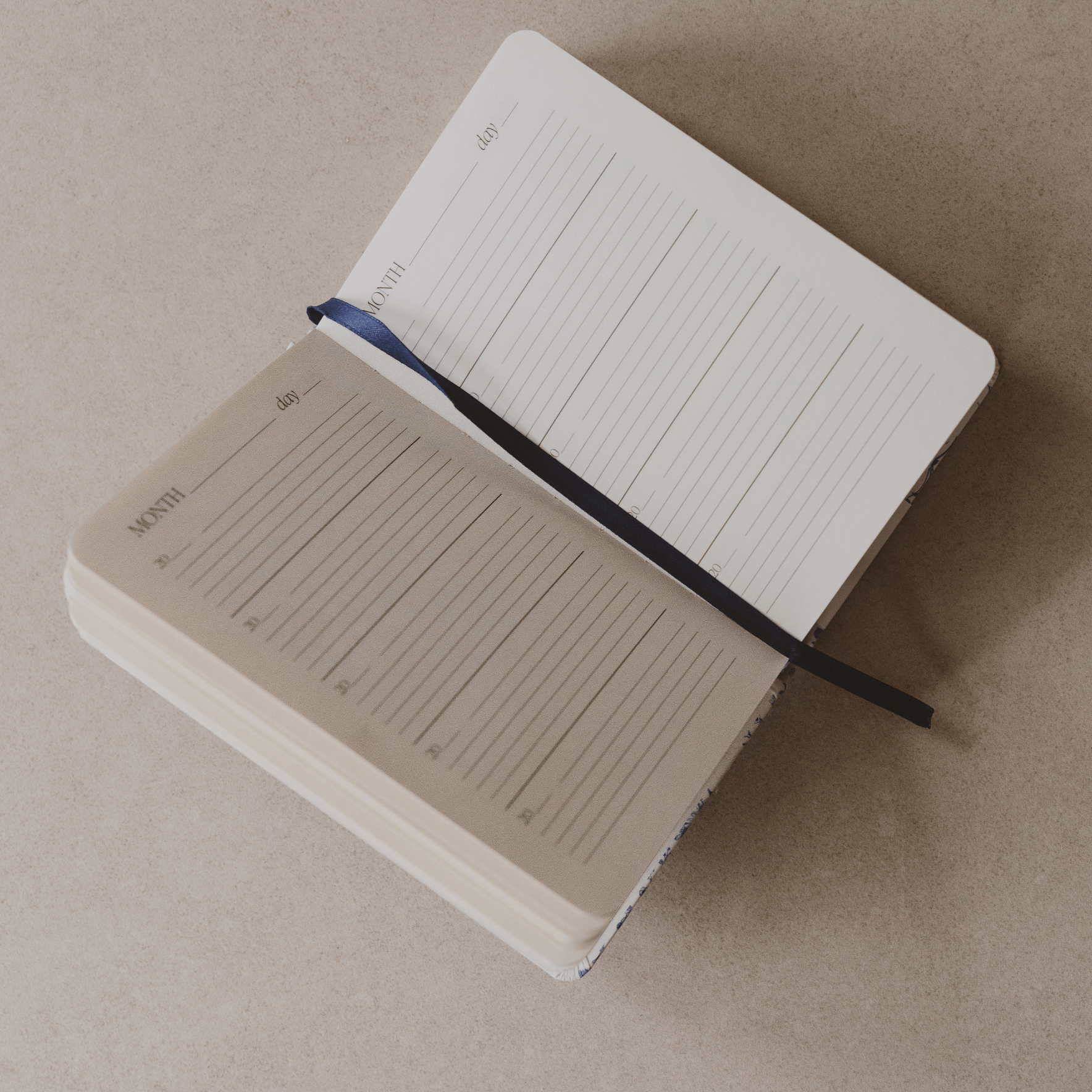 Diario de recuerdos de una línea al día en azul Delft