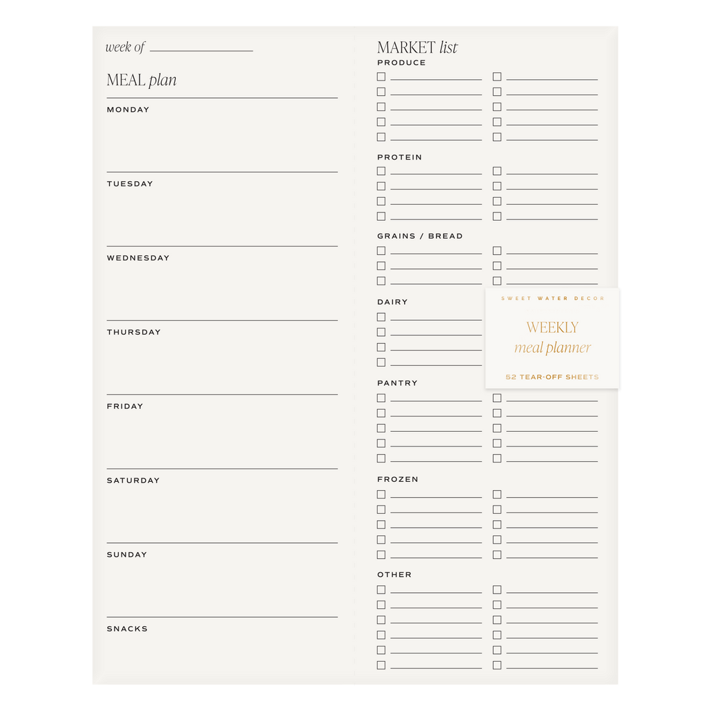 Weekly Meal Planner Notepad