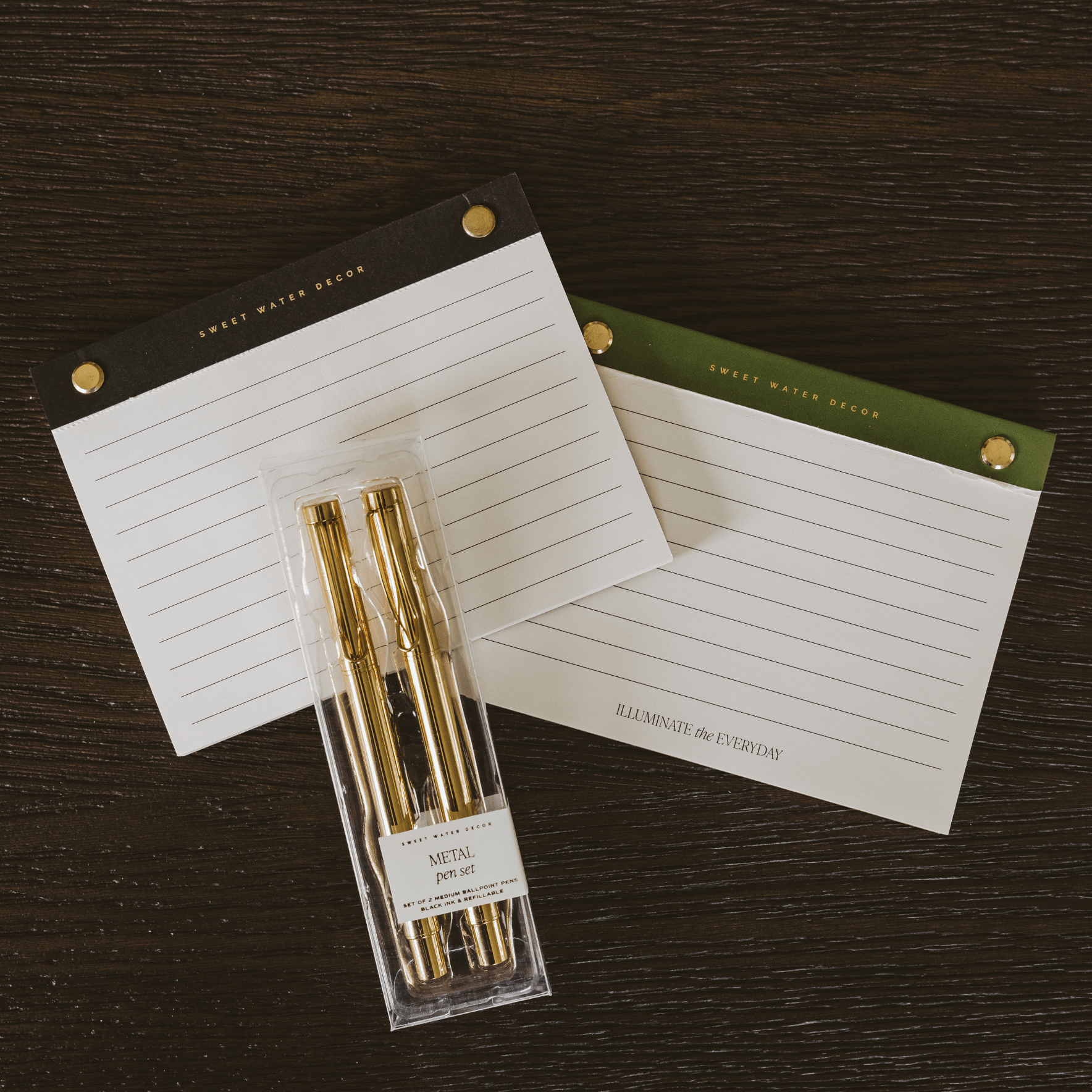 Small Green Gold Rivet Basic Notepad