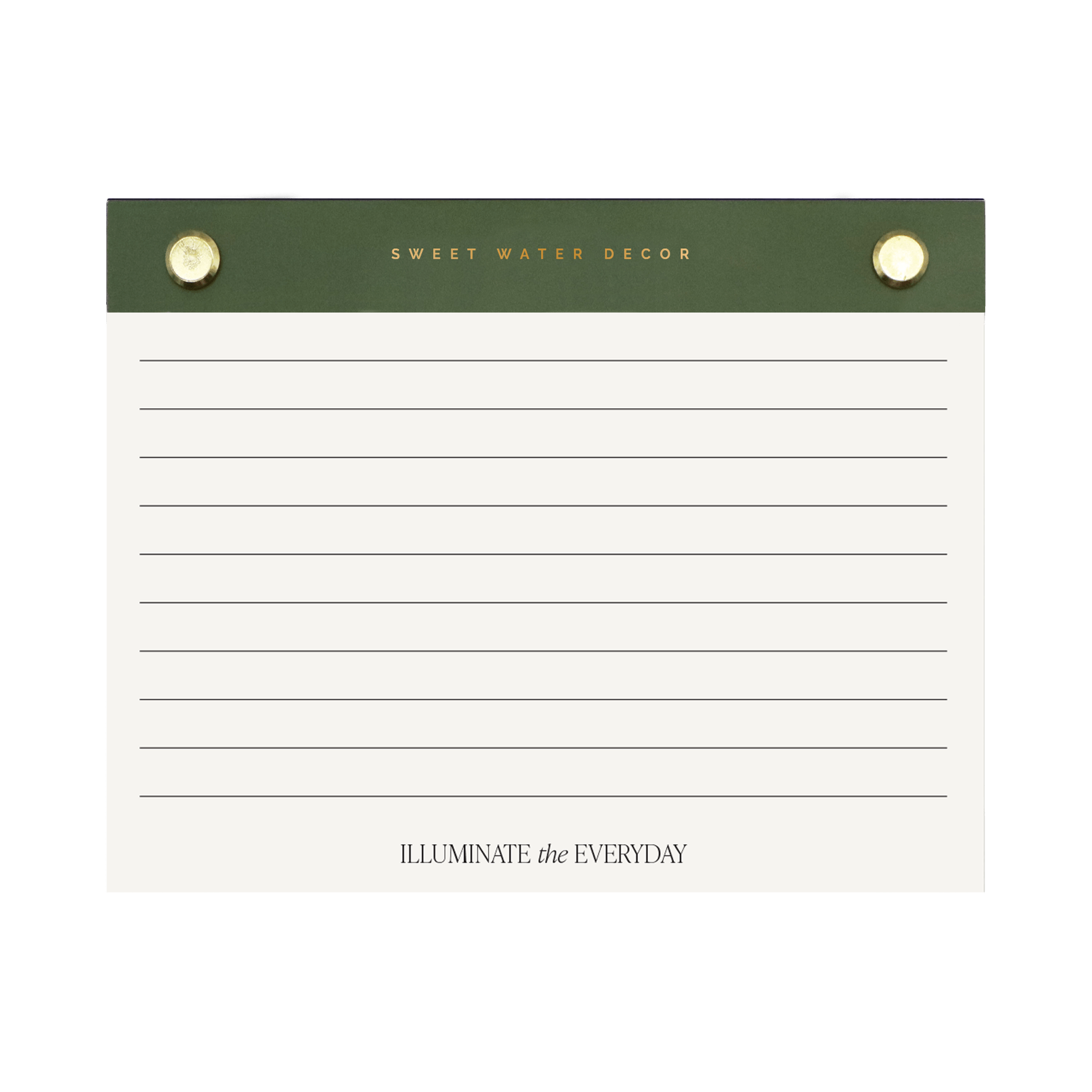 Small Green Gold Rivet Basic Notepad