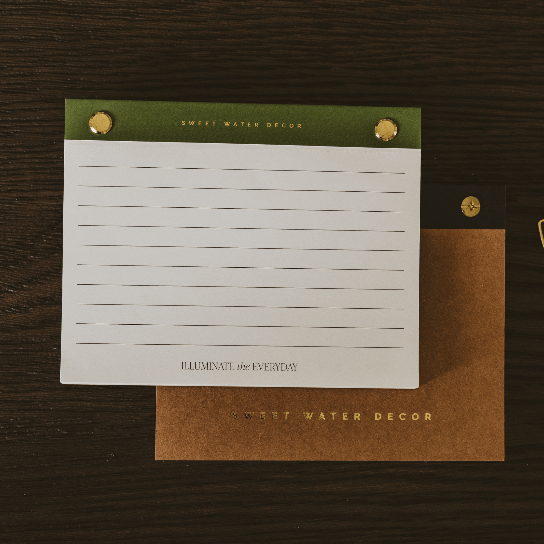 Small Green Gold Rivet Basic Notepad